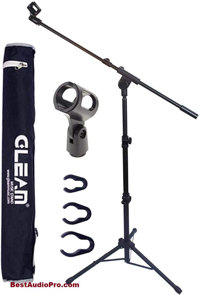 GLEAM Microphone Stand - Tripod Boom Mic Stand with Carrying Bag