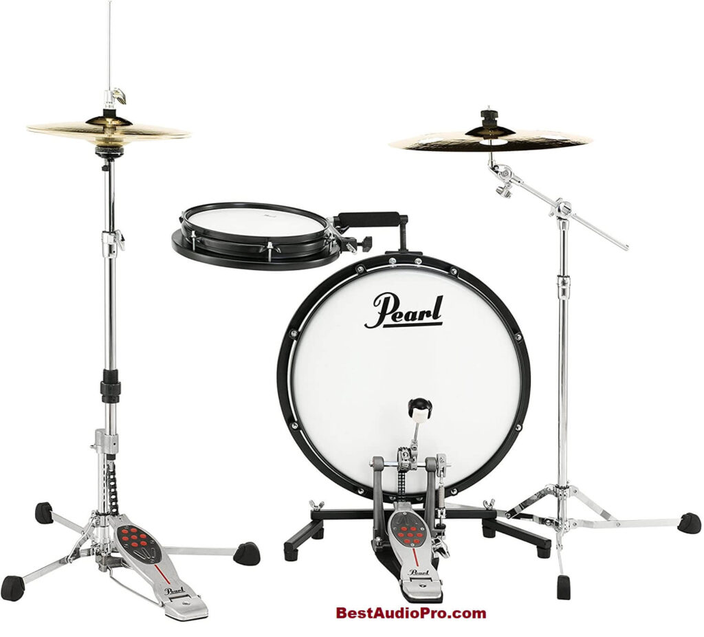 Pearl Drum Set 2-pc. Drum Kit Compact Traveler Cymbals
